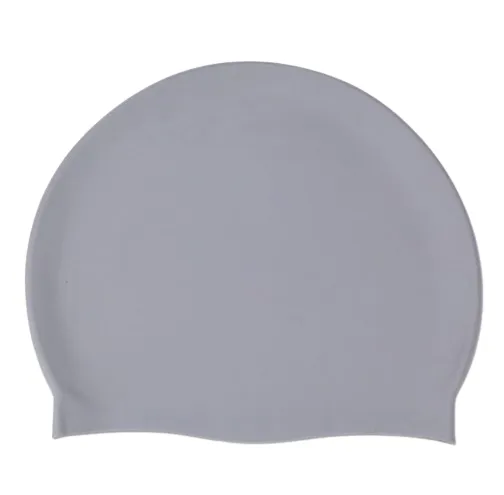 Silicone Swimming Cap Large Waterproof Swim Hat for Long Hair Men Women Adults-Grey
