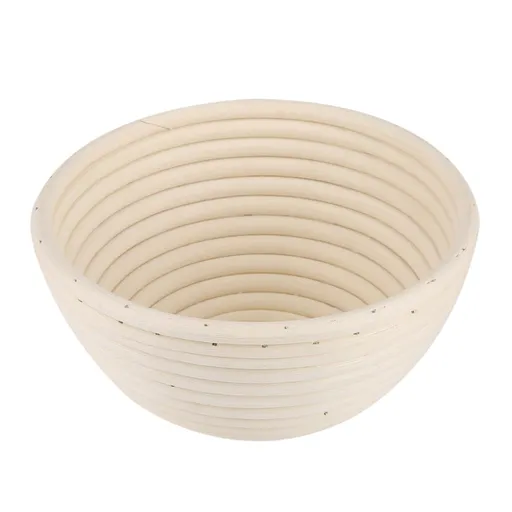 European style Cane Round Bread Dough Rising Rattan Basket 18 x 9 cm
