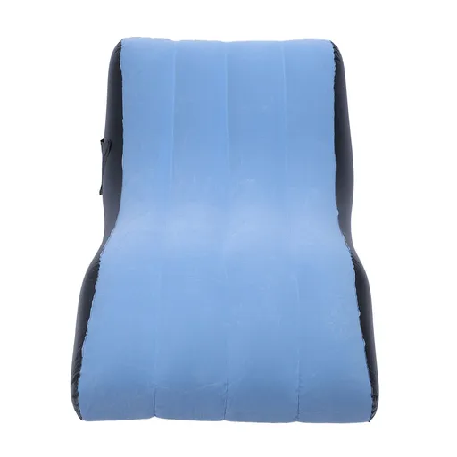 Inflatable Sofa Chair PVC Flocked Inflatable Chair Blow Up Couch for Living Rooms Camping Trips Travel Blue