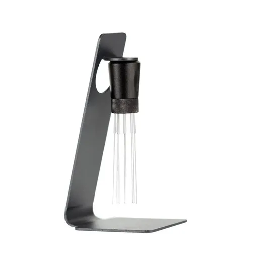 Magnetic Coffee Stirrer 0.4mm 7 Installed Pins + 0.25mm for Espresso Distribution Tool with Metal Stand for Barista Espresso (Black)