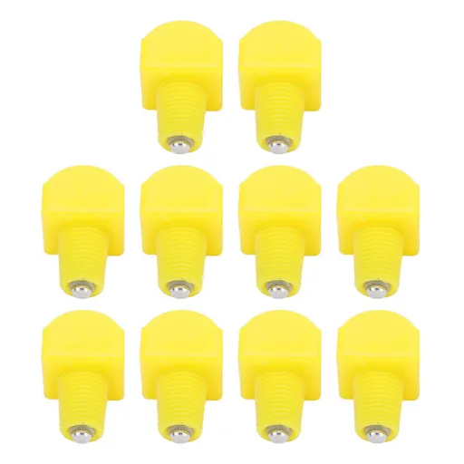 10pcs Chicken Water Nipples Automatic Poultry Nipples Drinker Waterer Plastic Yellow