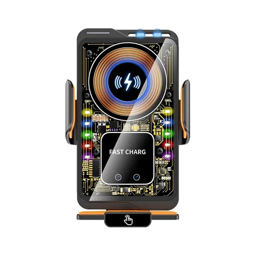 F1 Fast Wireless Car Charger Auto Sensor Phone Mount Holder，black