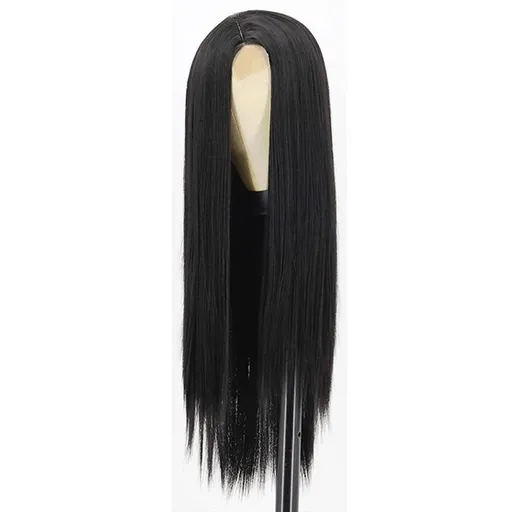 Long Straight Black Wigs for Women, Synthetic Lace Front Wig, Synthetic Black Straight Wig, Looking Natural Black Long Hair Wigs 26 inch