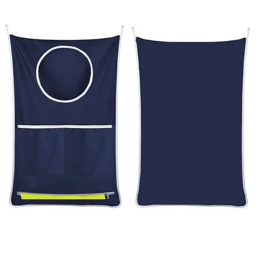 2 pack Hanging Laundry Hamper, Over The Door Laundry Hamper, Hanging Laundry Bag with Pockets Zipper Foldable Lightweight, for Camper Apartment College Dorm Room Storage Small Space Organizer