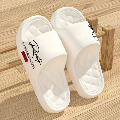 EVA One-Step-On Slippers - All-Season Unisex Design - White - Size 9(AU9/EU42)