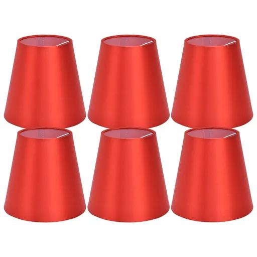 6PCS E14 Lamp Shade Fabric Lampshade Table Lamp Ceiling Lamp Shade for Bedroom Living RoomBright Red PX150