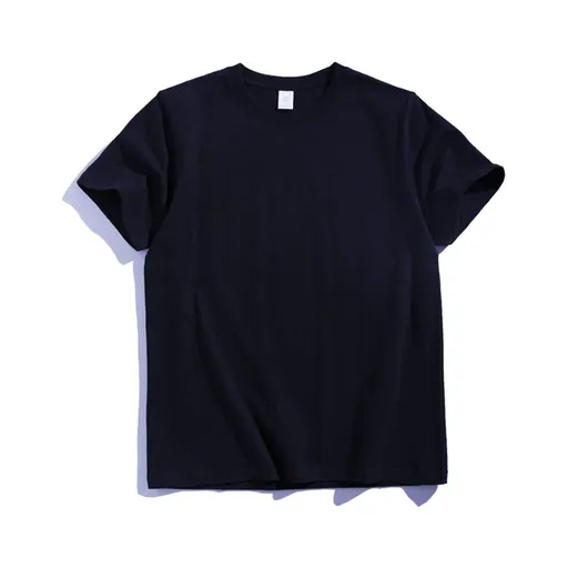 270g Cotton T Shirt Men Short Sleeve Crewneck Navy blue L (suitable for 62.50 kg-70.00 kg