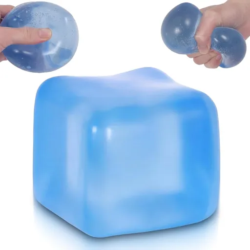 Large Ice Cube Squishy Toy 7cm (2.76Inch), Big Slow Rising Squishies for Sensory Play, Perfect Stress Relief Fidget Toys for Adults Anxiety, Squishy Cube Sensory Toys (Blue)