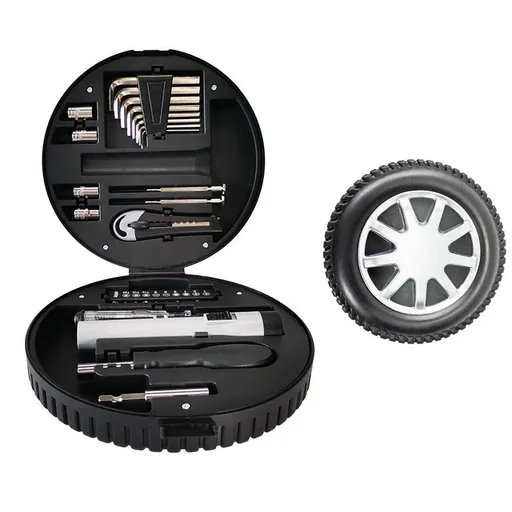 1 Set Tire Shaped Tool Set Toolbox Tool Kits for Mechanics Household Repairing Tool Mechanics Tool Kit Laminate Repair Kit