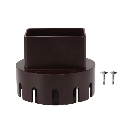 Downspout Adapter Plastic Drain Adapter Replacement Downpipe Converter Connector with Screws Brown L 3x4in