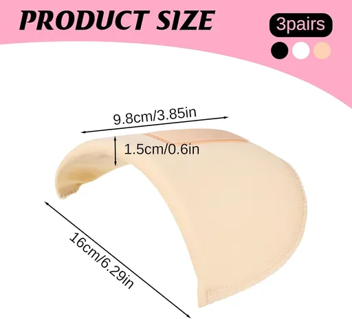 3 Pairs Shoulder Pads for Womens Clothing, Anti-Slip Detachable Hombreras para Ropa Mujer No-Sewing Required Breathable Set-in High Low Sponge Pad Men Blazer Clothes Sewing Accessories