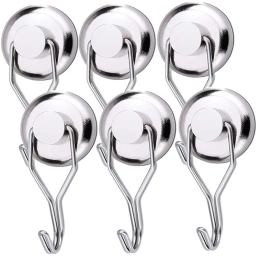 Magnetic Hooks Heavy Duty for Cruise Cabins Refrigerator Fridge Hanging Grill Tools Purse Magnet Hooks Strong Magnets -6pcs