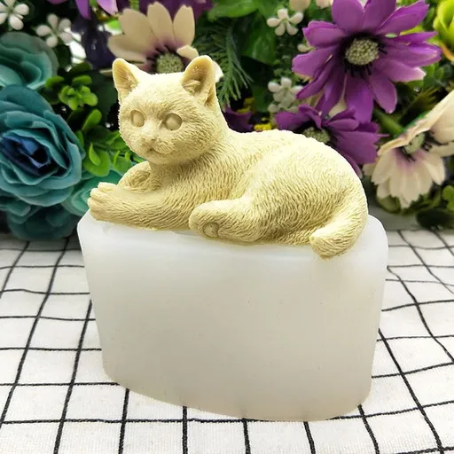 Silicone Soap Mold Cat Head Up Soap Mold 3D Cat Mold Cat Silicone Mold for Candles Handmade Soap Mold Cartoon Resin Mold