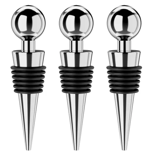 3 Pcs Wine Stopper Bottle Stopper Wine Saver, Yimerlen Silicone Vacuum Wine Bottle Corks, Reusable Wine Stopper Used