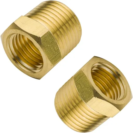 Brass Pipe Fitting Hex Bushing 3/4" NPT Male x 1/2" NPT Female Adapter 1200psi (2pcs)