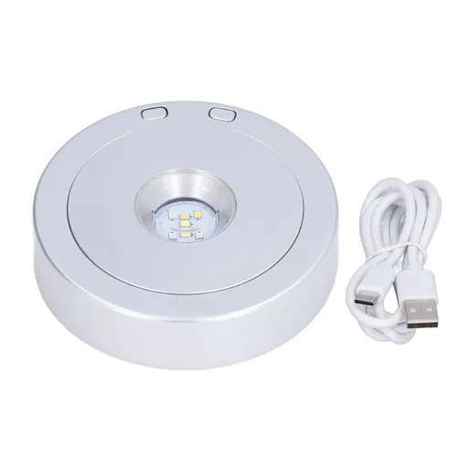LED Display Base USB RGB Colorful Light Rotating Crystal Display Base Stand for Bottle Jewellery Handicraft