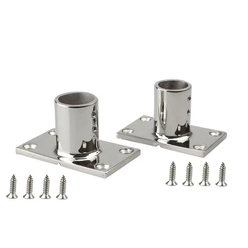 2pcs Boat Hand Rail Fitting,316 Stainless Steel Rectangular90 Degree Boat Hand Rail Base and Screws（7/8寸（22mm)）