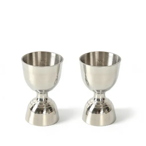 2pcs Premium Stainless Steel Bar Tool Measuring Marks, Durable Double Jigger, Bar Measuring Set Measuring cup with scale （primary colors）