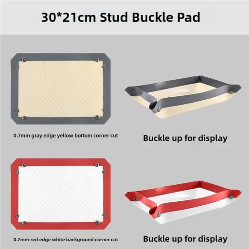 2-piece set (Gray Edge Yellow Background + Red Edge White Background) Non-stick Silicone Baking Mat for Oven & Microwave | Reusable, Thickened Fiber Baking Pad for Macarons, Cookies, Bread, Roasting Chicken, and More