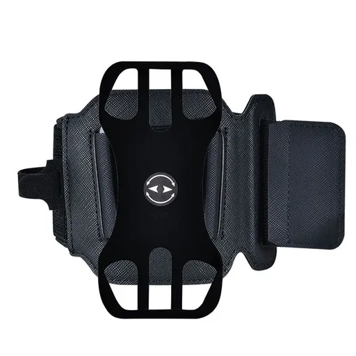 Phone Holder for Running Armband Cell Phone Holder, 360掳 Rotation Detachable Sports Arm Bands Bike Workout Ultra Black