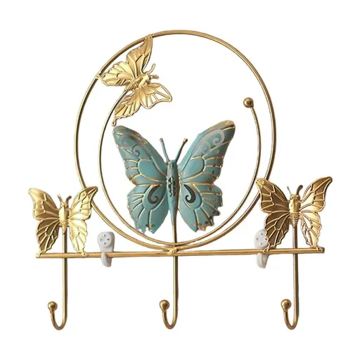 Butterflies Iron Hooks Wall Hanger for Keys Coats Towels and Umbrellas Decorative Storage Solutions for Living Room Bedroom and Bathroom