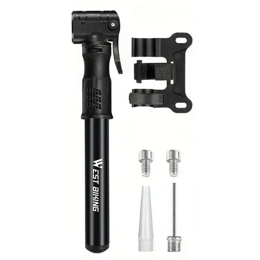 Portable Bicycle Pump Mini Inflatable Tube Pump Tire Inflator for Bike Cycling - Black