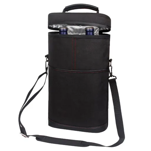 2 Bottle Leakproof Insulated Wine Tote Carrier Bag - Padded Cooler for Travel, Restaurants, Tasting, Parties, Great Gift for Wine Lovers (Only storage bag)