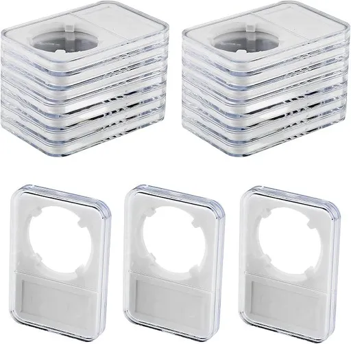 10-Pack Coin Slab Display Holder, Storage Case for Morgan, Peace, IKE Silver 38mm Dollar Coin, Organize Your Coin Collection with Clear Acrylic Cases