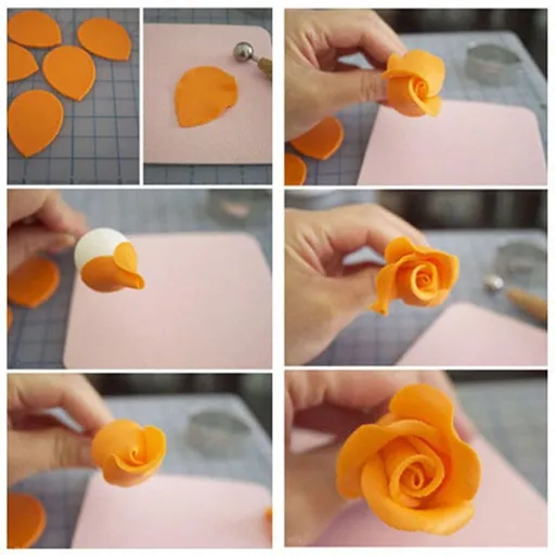 10Pcs Petals Shaped Sugar Mold Set Stainless Steel for Cake and Cookie Design
