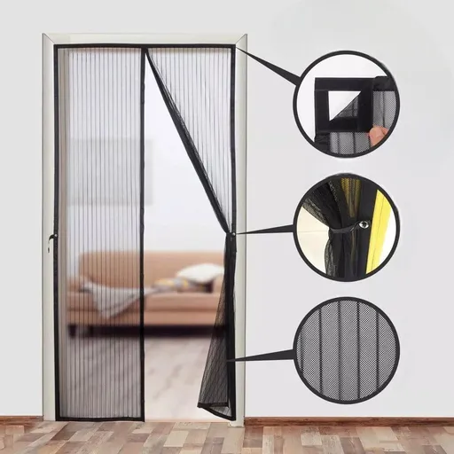 Magnetic Mosquito Curtain for Doors, Summer Door Curtain No Drilling Required, Fly Curtain with Magnetic Closure, 90x210 cm
