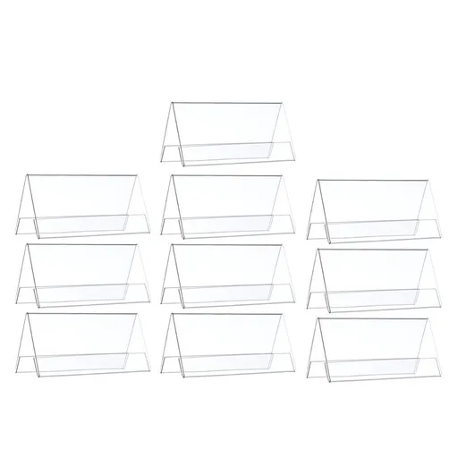 Dual-Sided Transparent Pet Name Plate Stand for Conferences and Events 10Pcs