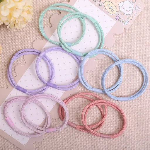 50 Pieces Metal-Free Hair Elastics for Ponytails and Buns, Soft Stretchy Hair Ties for Sport, Fitness, Yoga and Daily Wear, Assorted Colours