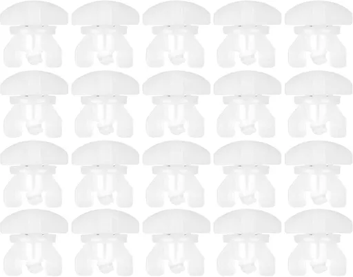 20 pieces - Curtain Rail Plugs - plastic curtain rail plugs - curtain locks - sliding rails - accessories for replacing curtains - curtain rail end lock - curtain stoppers for rail systems - 17*17*17 mm - white