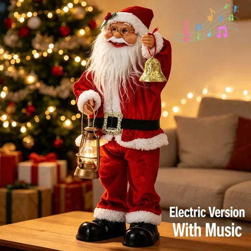 Electric Musical Santa Claus Figurine 45cm Red and White