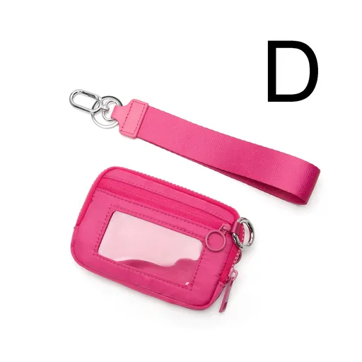 Waterproof Oxford Wristlet Wallet Card Holder with Detachable Wrist Strap, Multi-Pocket Zipper Pouch for Cards, Cash, Keys and Earphones, Ideal for Running, Fitness and Travel (D)