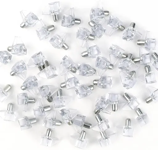 50 Pcs Shelf Support Peg Clear Holder Pegs Cabinet Pins for Kitchen Furniture Shelves Book Plastic Replacement Medicine Supports pegs