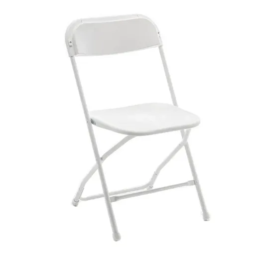 Plastic Folding Chair Office Meeting Chair Staff Training Leisure Chair - White