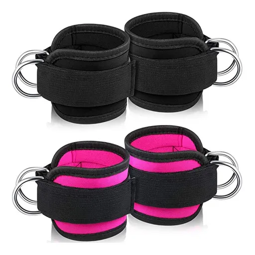 3 pairs Ankle Strap, for Cable Machine,Strong Hook and Loop,Reinforced D-Ring, Adjustable Comfort fit Neoprene - Premium Ankle Cuffs