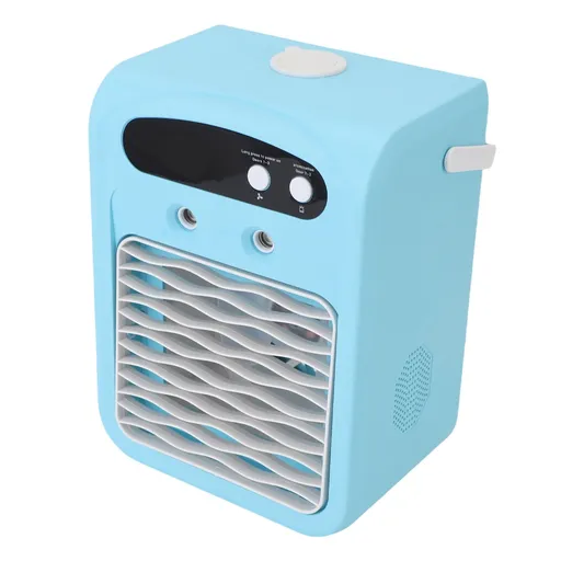 Desktop Air Conditioner with Humidifier 1000ml Water Tank USB Rechargeable Quiet Desk Air Cooler for Bedroom Offices Blue