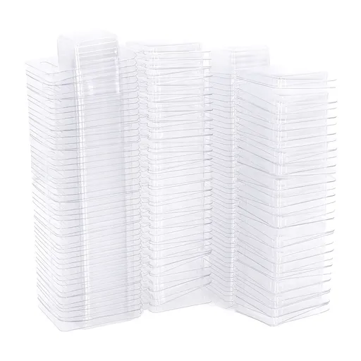 100PCS Wax Melt Molds Calmshell PET Separate Transparent Hanging Hole Empty Wax Melt Container for DIY Candles Chocolate Rectangle