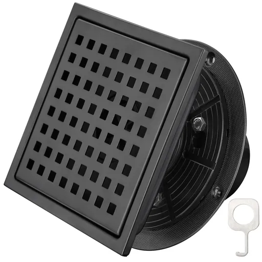 Square Floor Shower Drain, Lattice Square Perforated Pattern Easy Cleaning Removable Grate, Rustproof