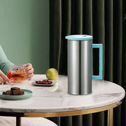 Stainless Steel Kettle, Insulated Water Pitcher, Double-Wall Construction, Large Capacity Jug Keeps Drinks Beverage Container For Hot/Cold Water