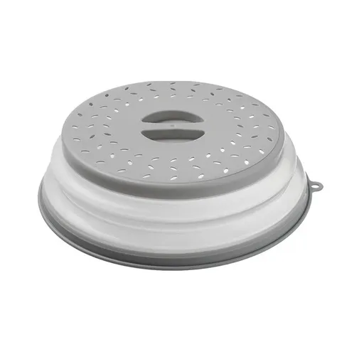 Multifunctional Microwave Oven Food Cover Heat Resistant Folding Splash Guard - Grey