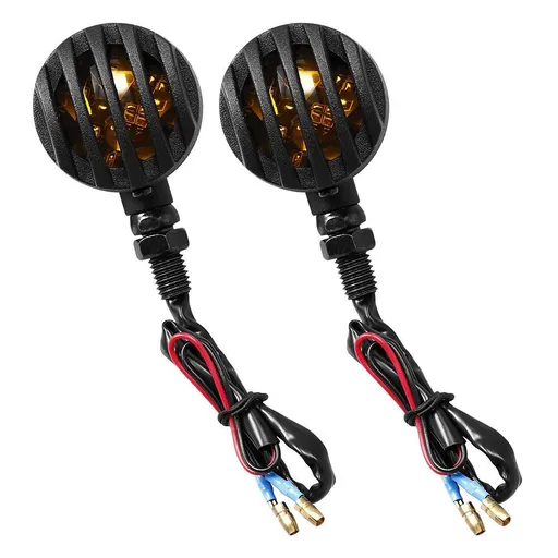LED Motorcycle Turn Signals - 2 Pack Universal Bullet Blinker, Wire Rear Mount Signal Lights Kit for Motorcycles, Bobbers, Bikes