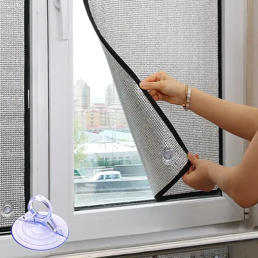 Blackout Window Film, Reusable UV Heat Privacy Glass Film for Home Office, Silver 23.62 x 43.31 In