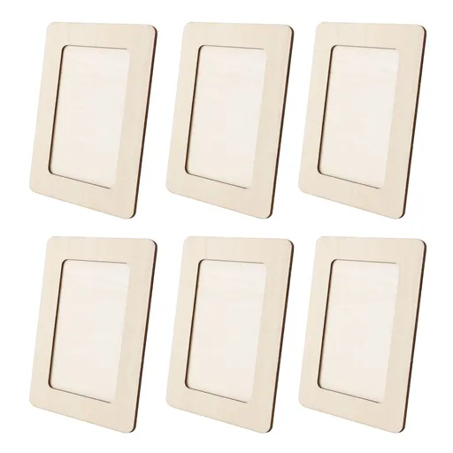 12pcs Wooden Photo Frame 7.5 X 5.5in Decorative DIY Wood Picture Frame Craft Kit for Painting Arts Projects
