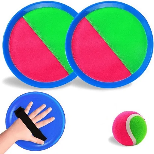 Toss and Catch Ball Set - Paddle Ball and Catch Game for Adults - Sticky Ball Catch Set - 2 Paddles, 1 Balls