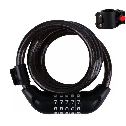 Bike Lock, Bike Locks Cable, High Security 5 Digit Resettable Combination Coiling Bicycle Lock, Heavy Duty Anti Theft Cable Locks