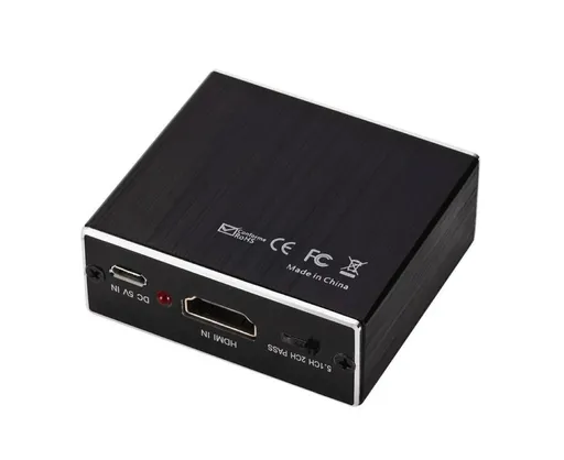 4K HDMI-compatible to HDMI-compatible Optical SPDIF 3.5mm Audio Extractor Converter Splitter Adapter Black