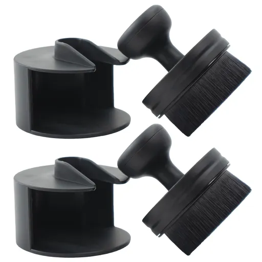 Tire Shine Applicator Brushes, Automotive Tire Dressing Applicator Brush, Storage Stand Included for Tire Detailing and Car Wash Kit, Black, 2.3 Inch Diameter, 2 Pack